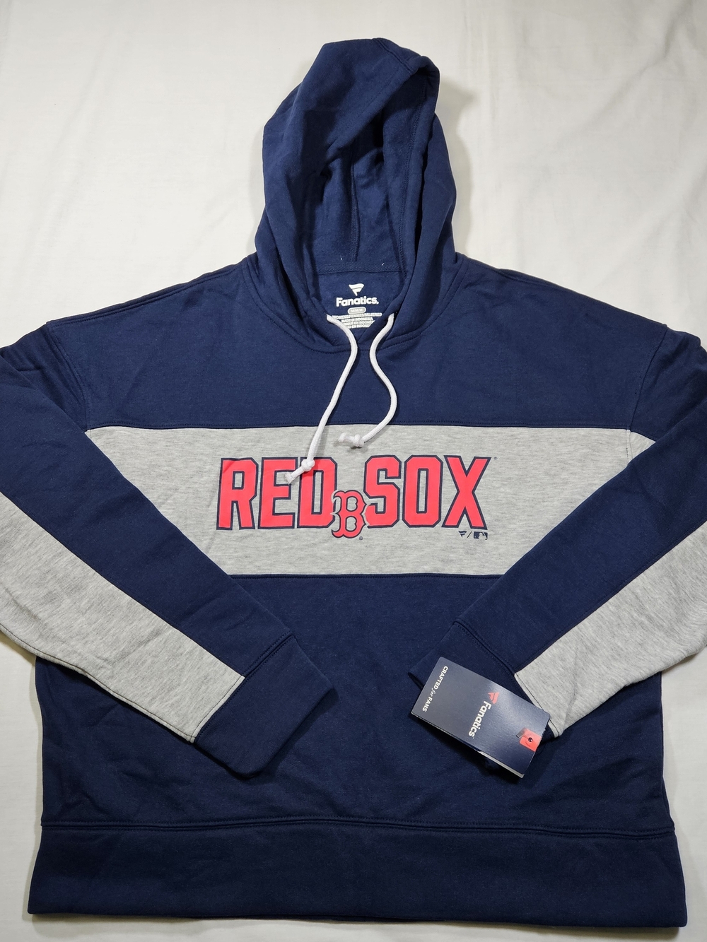 NWT Boston Red Sox Fanatics Women's Hoodie Medium Colorblock Navy Sweatshirt